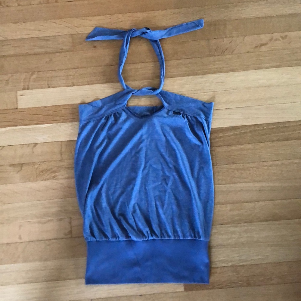 Bianca Branaman blue halter top sz s